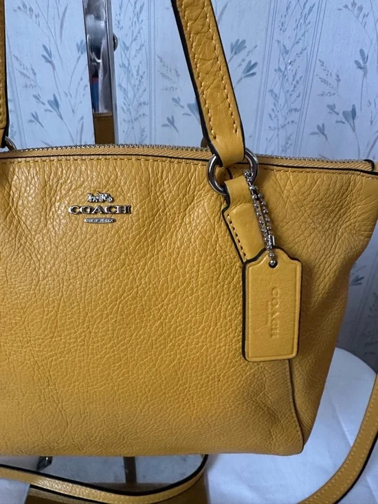 Coach Yellow Pebbled Leather Satchel - Picture 3 of 15